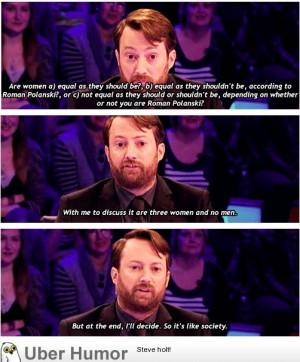 David Mitchell going on to discuss female rights.