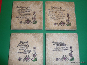 Drink Coaster - Friend Sayings and Quotes Coasters Tiles - Tile set of ...