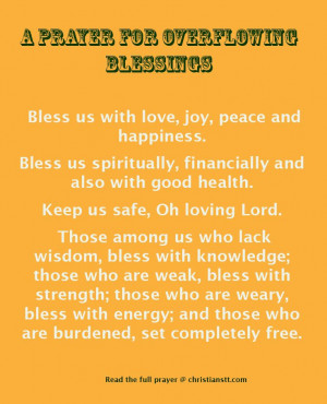 PRAYER: OVERFLOWING BLESSINGS