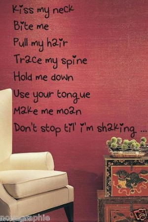 Kiss My Neck Quote Words Sticker Graphic Wall Window Lettering Spine ...