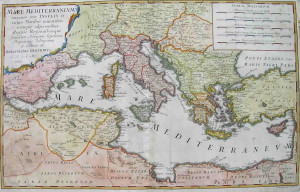 mediterranean sea on a map