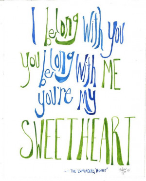 8x10 Lumineers Ho Hey Watercolor Quote by MeltingPotLove on Etsy, $10 ...