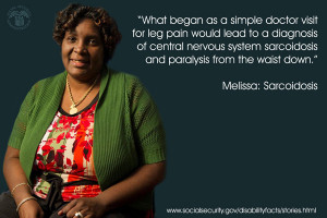 Melissa smiles at the viewer, sitting beside her quote. It reads, what ...