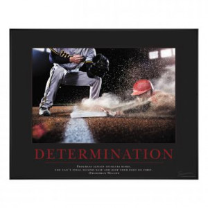 Determination Baseball Slide Motivational Poster