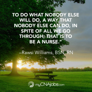 Inspiration from an Registered Nurse for caregivers and CNAs