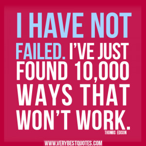THOMAS EDISON quotes about failure