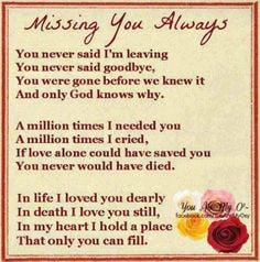 ... losing someone. It perfectly describes the way my mom & my grandfather