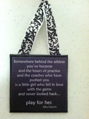 Mini canvas and printed quote with mod podge- gifts for the team.