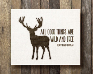 Henry David Thoreau Quote - Printab le 8x10 - Burlap Print - Stag ...