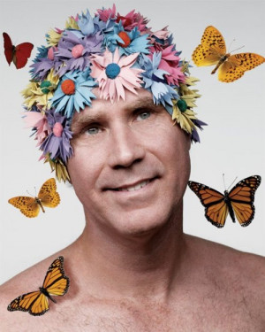 Will Ferrell In Flower Shower Cap