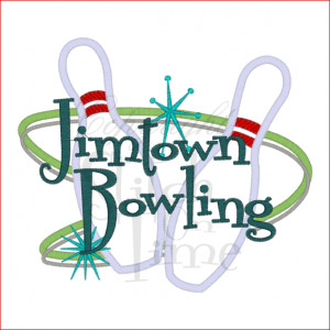 Bowling (54) Bowling Pins Applique 6x10
