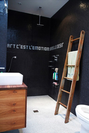 An inspirational quote on the bathroom walls with tiles! [Design ...