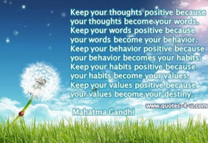 Keep Your Thoughts Positive