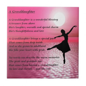 Granddaughter Poem - ballerina Ceramic Tiles