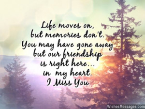 Friendship memories heart i miss you message for best friend