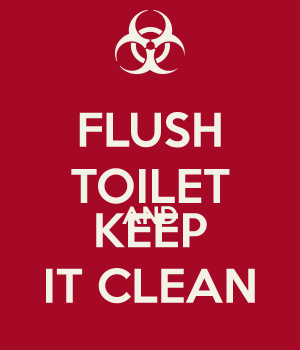 FLUSH TOILET AND KEEP IT CLEAN