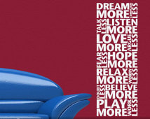 Subway Art Sign Vinyl Wall Decal: I nspirational Quote - Dream More ...