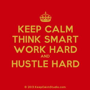 Keep Calm Think Smart Work Hard and Hustle Hard' design on t-shirt ...