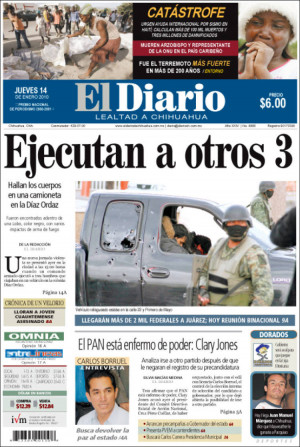 Portada de El Diario de Chihuahua (México)