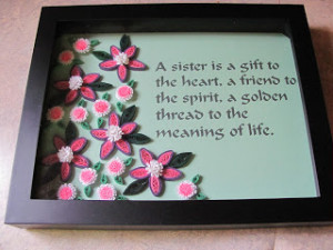 Quilled flowers with quote