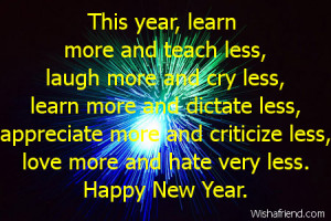 This year, learn more and teach less,