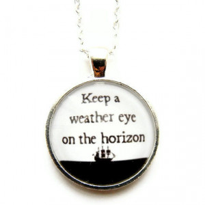 Nautical Pirate Quote Necklace Clipper Ship Silhouette - product image