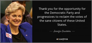 Thank you for the opportunity for the Democratic Party and ...