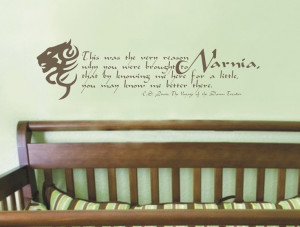 Vinyl wall decal of inspirational Narnia quote by Aslan