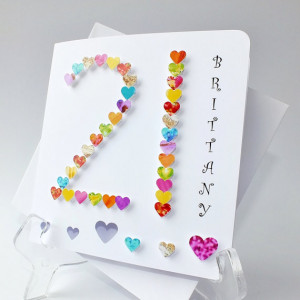 3D '21' Card - Personalised 21st Birthday Card, Personalized 21st ...