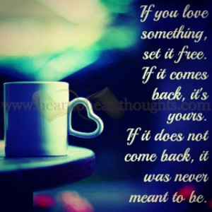 If you love something, set it free. If it comes back, it's yours. If ...