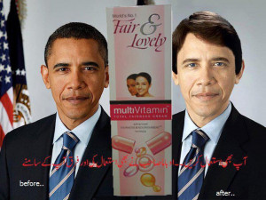 Obama Funny Before and After Fair and Lovely Photo