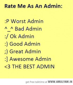 Rate Me As An Admin Rate me as an admin