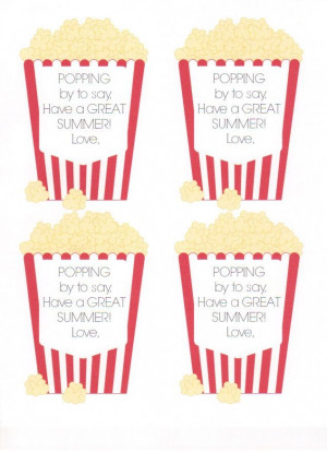 Popcorn printable for end of year gift