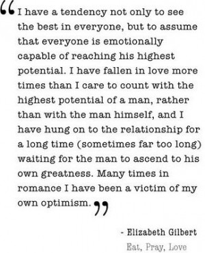 This is so me. I feel fortunate that I can see a person's soul, but so ...