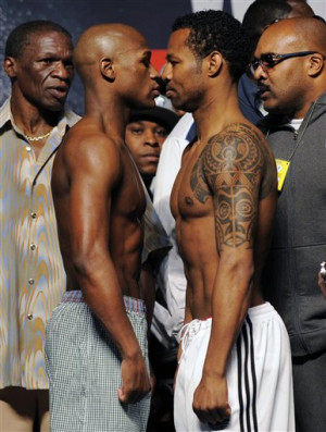 ... the Floyd Mayweather Jr and Shane Mosley weigh-in (Quotes and Photos