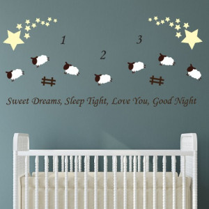 Sweet Dreams Counting Sheep Wall Sticker Quote