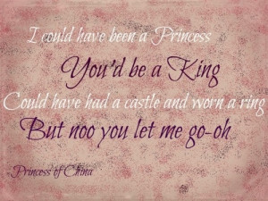 ... oh.' - lyrics from 'Princess Of China' by Coldplay & Rihanna #lyricart