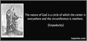 ... center is everywhere and the circumference is nowhere. - Empedocles
