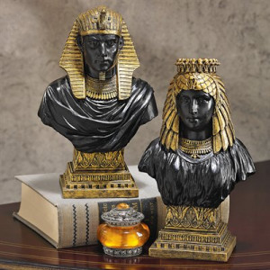 ... Toscano WU975546 Egyptian King Rameses II and Queen Nefertari Bust Set