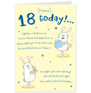 Happy 18th Birthday Funny Wishes 18th birthday rhyme card