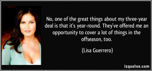 No, one of the great things about my three-year deal is that it's year ...