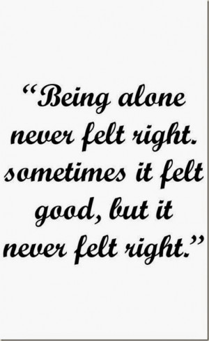 Being Alone Never Felt Right… |Quote On Solitude
