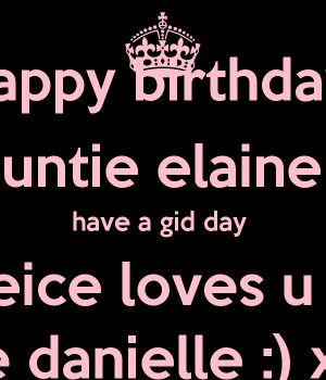 Happy Birthday Auntie Elaine