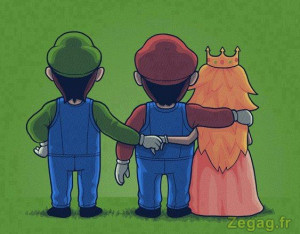 Image des trois stars de Mario : Luigi donne la main à princesse ...