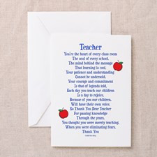 Teacher Thank You Greeting Card for