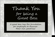Bosses Day Card -- Thank You for Being a Great Boss card