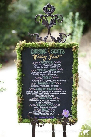 chalkboard wedding sign, chalkboard wedding menu, chalkboard wedding ...