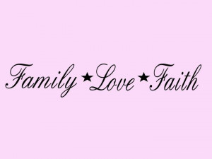 Details about FAMILY LOVE FAITH Stars Wall Decal Decor Vinyl Quote ...