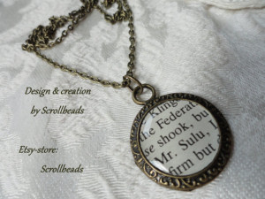 Mr. Sulu ~ genuine Star Trek book-fragment amulet. Geekery The ...