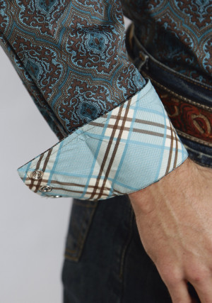 Stetson Mens Long Sleeve Paisley Western Shirt For Women